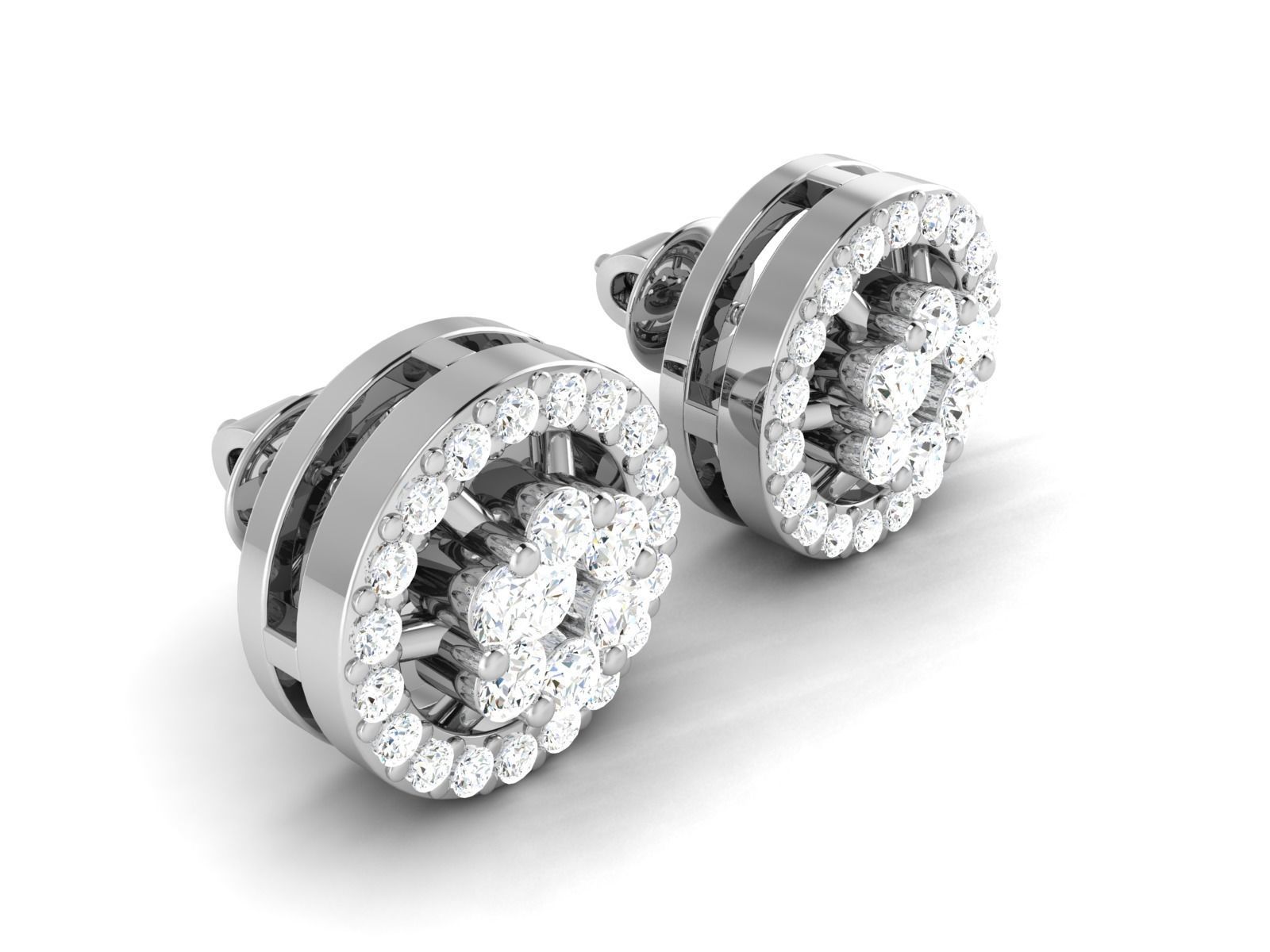 Women round earrings 3dm render detail 3D print model_2