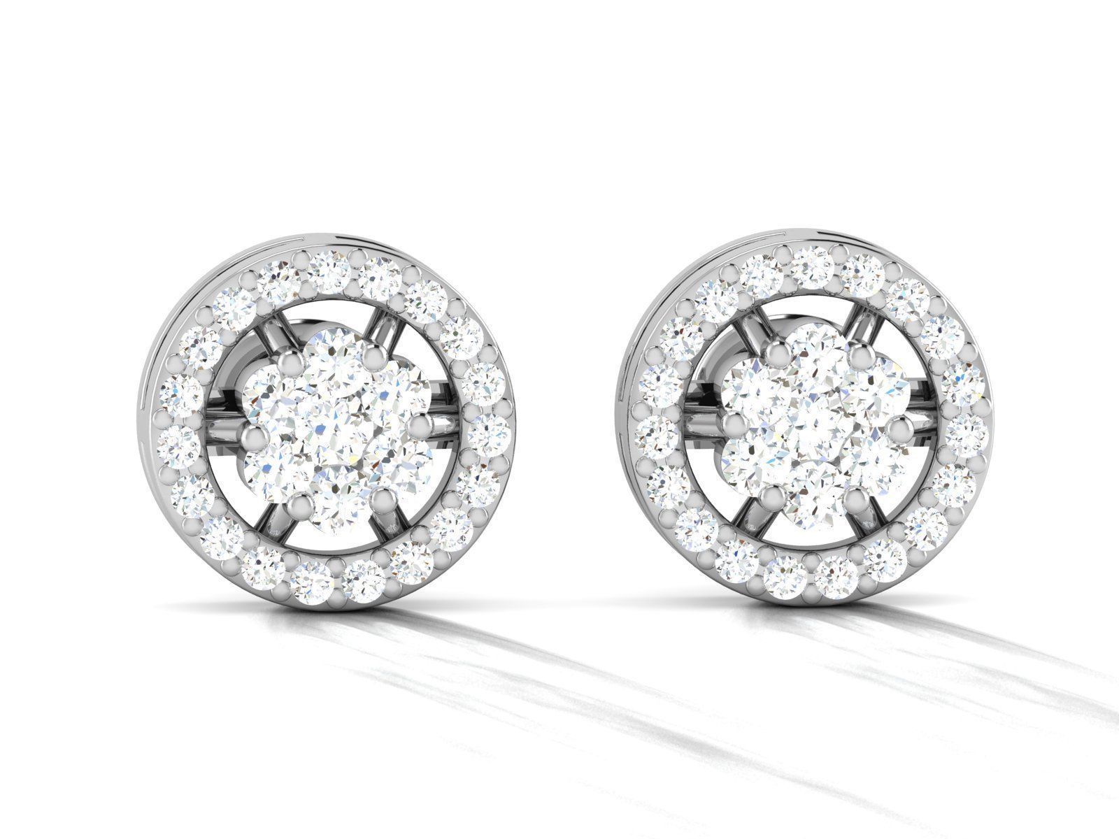 Women round earrings 3dm render detail 3D print model_3