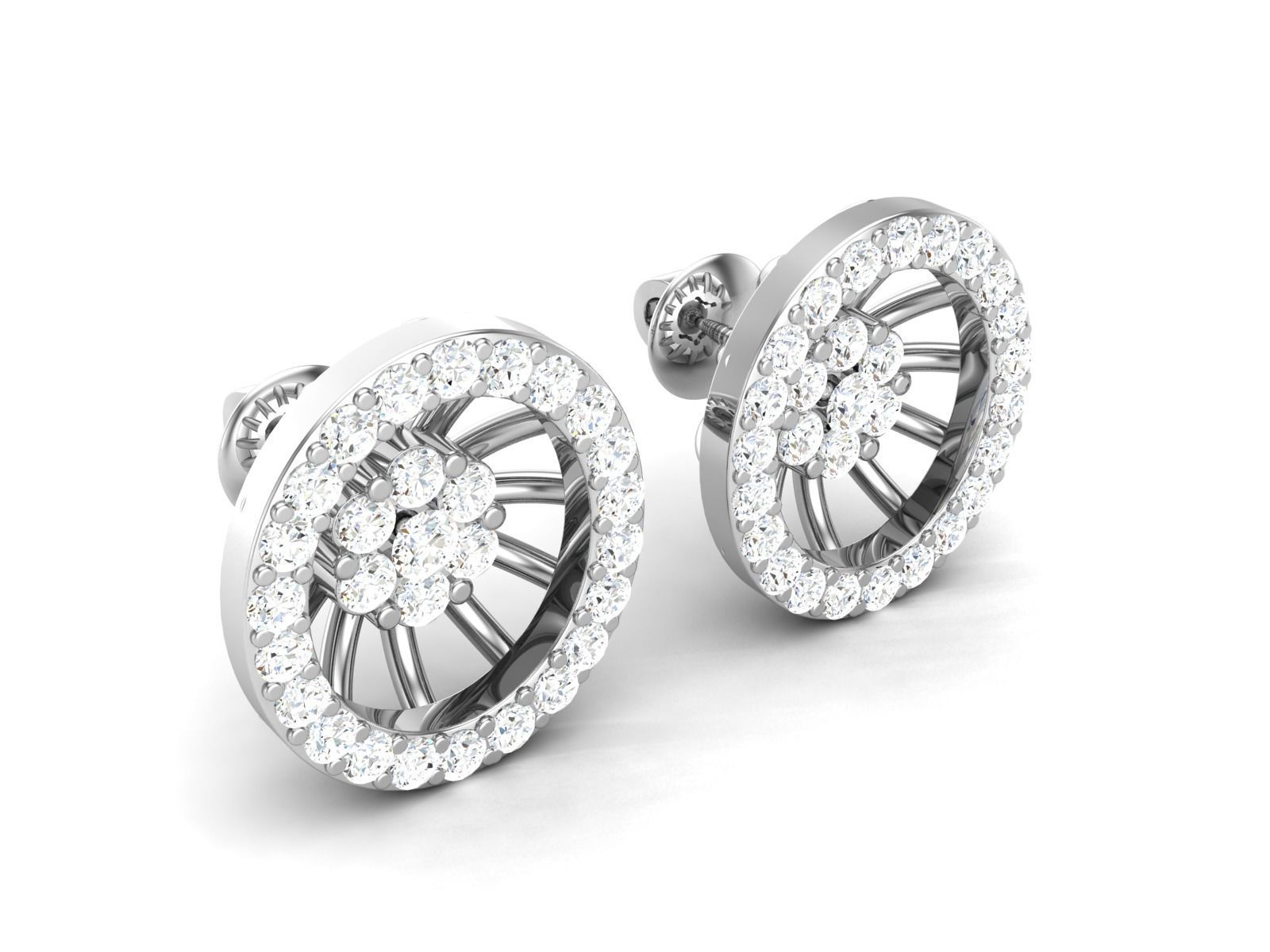 Women round earrings 3dm render detail 3D print model_6