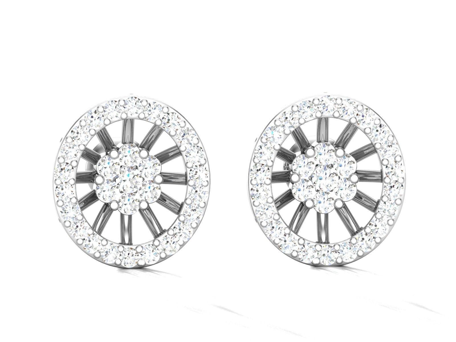 Women round earrings 3dm render detail 3D print model_8