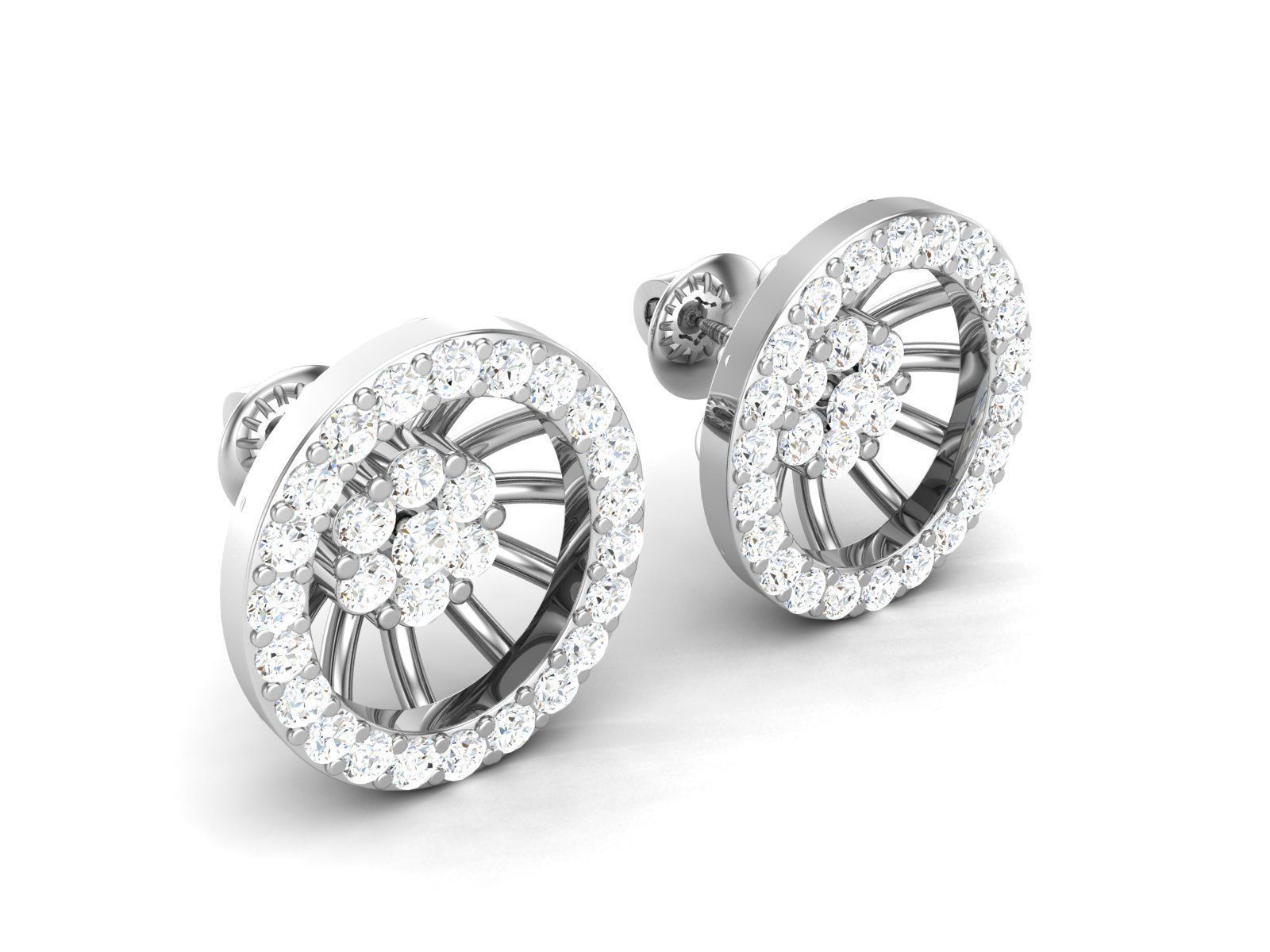 Women round earrings 3dm render detail 3D print model_5