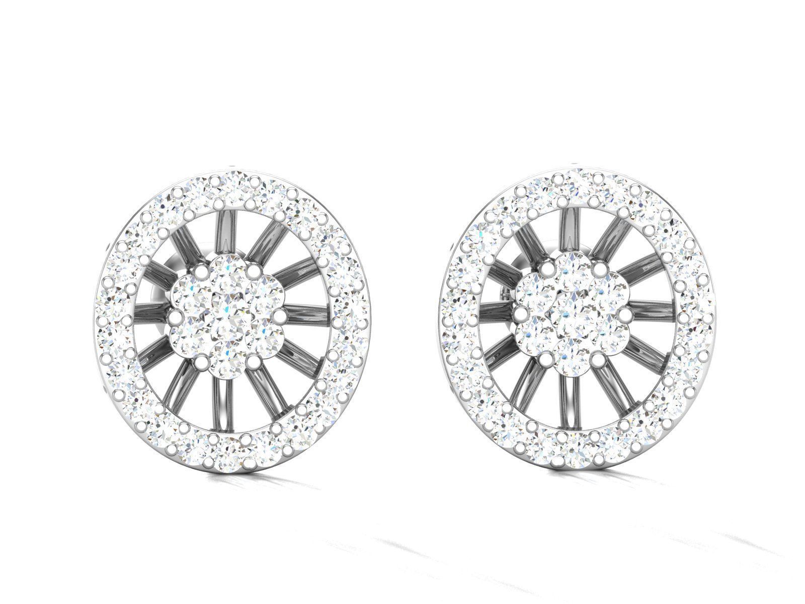 Women round earrings 3dm render detail 3D print model_7