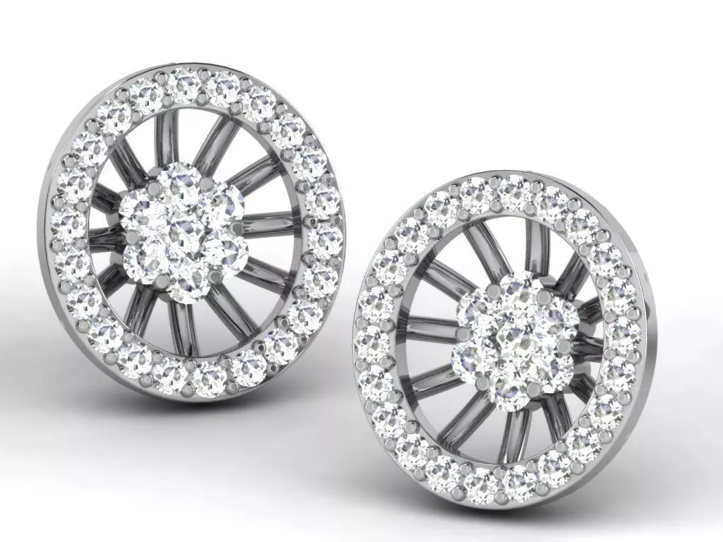 Women round earrings 3dm render detail 3D print model_0