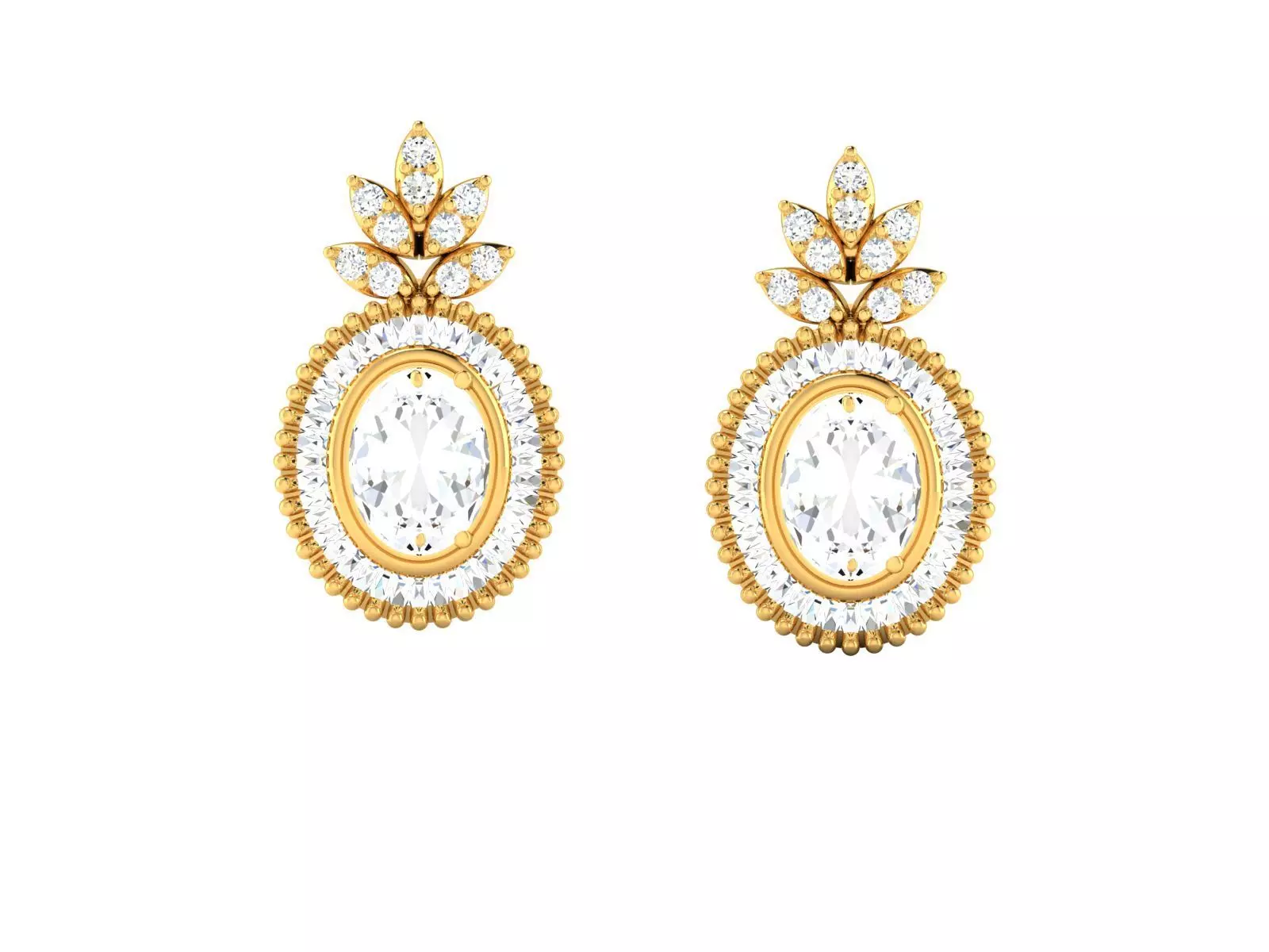 Women pineapple earrings 3dm render detail 3D print model_0