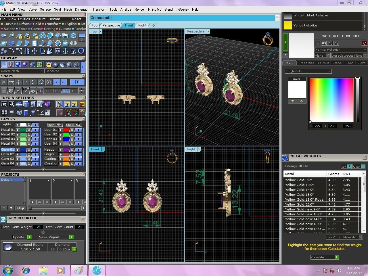 Women pineapple earrings 3dm render detail 3D print model_6