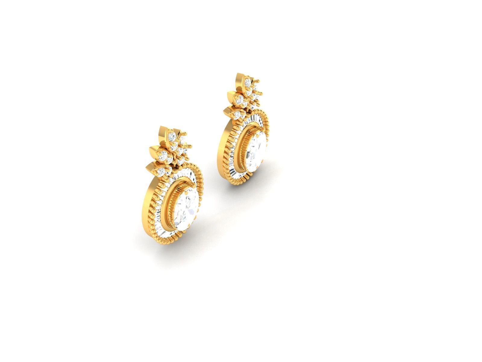 Women pineapple earrings 3dm render detail 3D print model_2