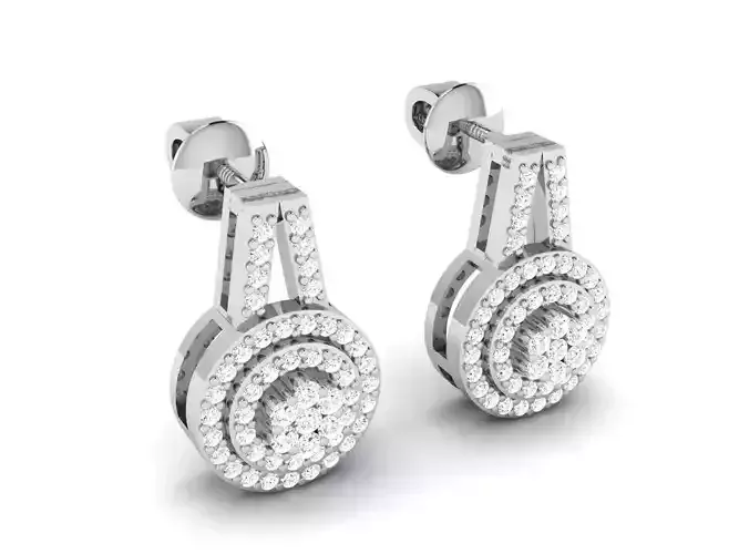 Women earrings 3dm render detail