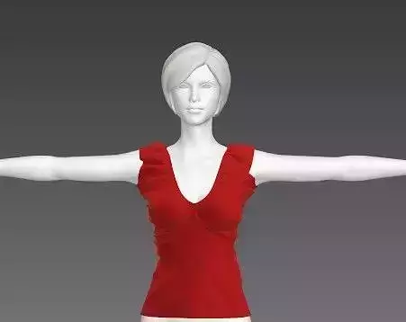 Woman Cloth T-pose 150 FBX