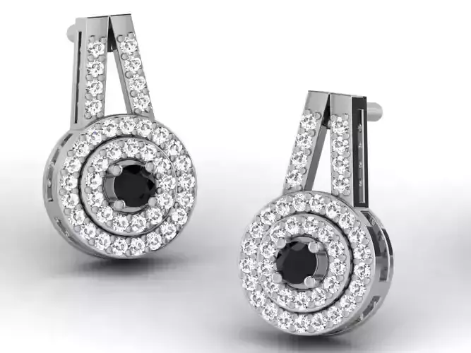 Women gem earrings 3dm render detail 3D print model