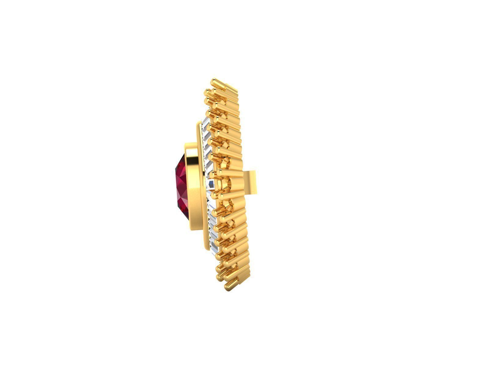 Women gem earrings 3dm render detail 3D print model_5