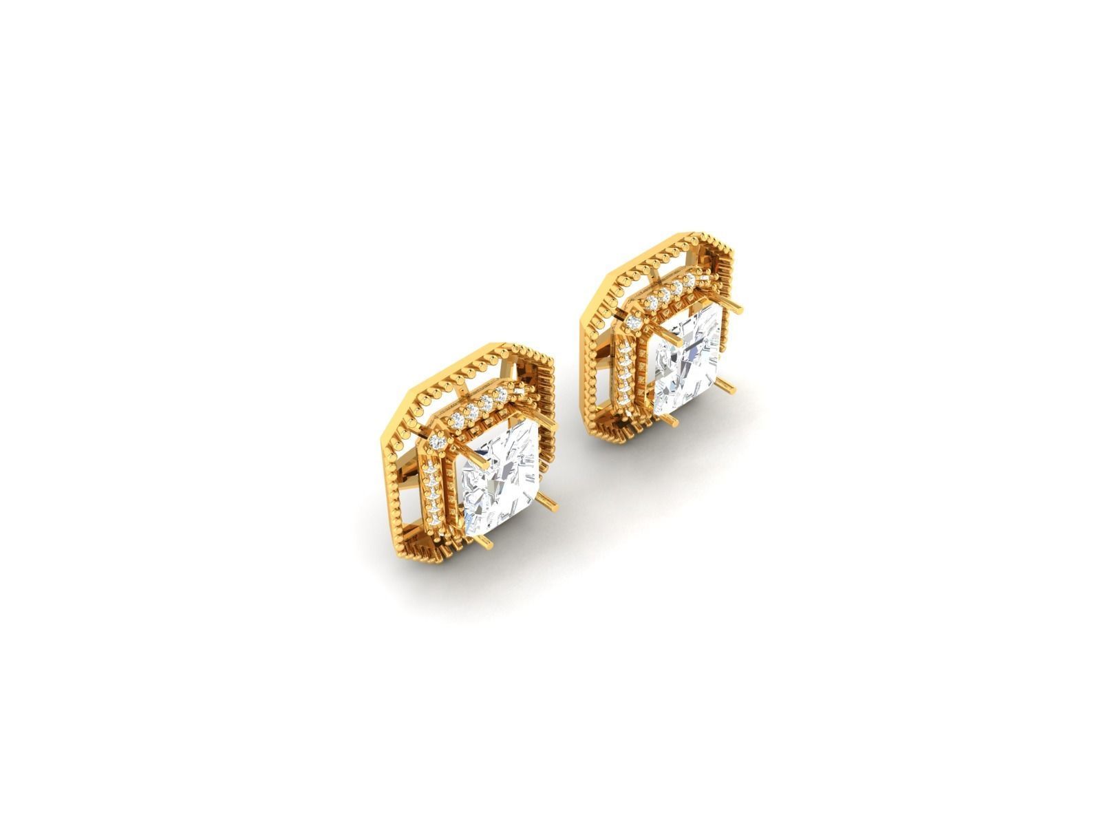 Women earrings 3dm render detail 3D print model_1