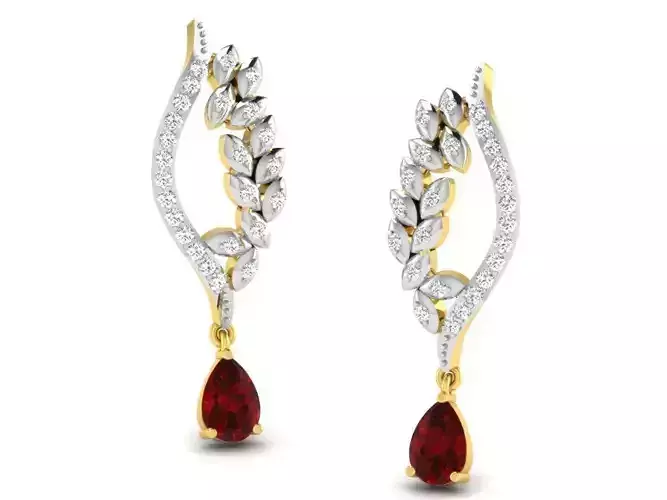 Women gem earrings 3dm render detail