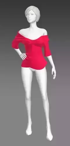 Woman Cloth Pose 154 FBX