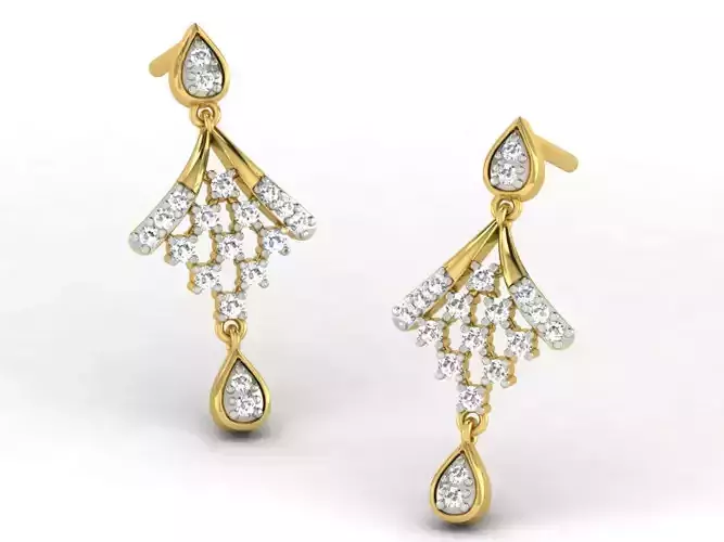 Women earrings 3dm render detail