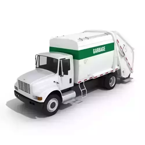 White And Green Garbage Truck