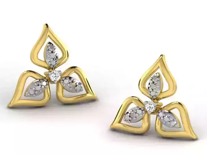 Women triangle earrings 3dm render detail