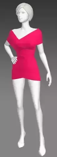 Woman Cloth Pose 157 FBX