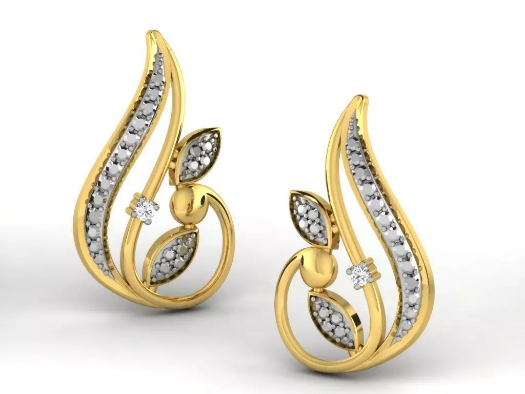 Women flower earrings 3dm render detail 3D print model