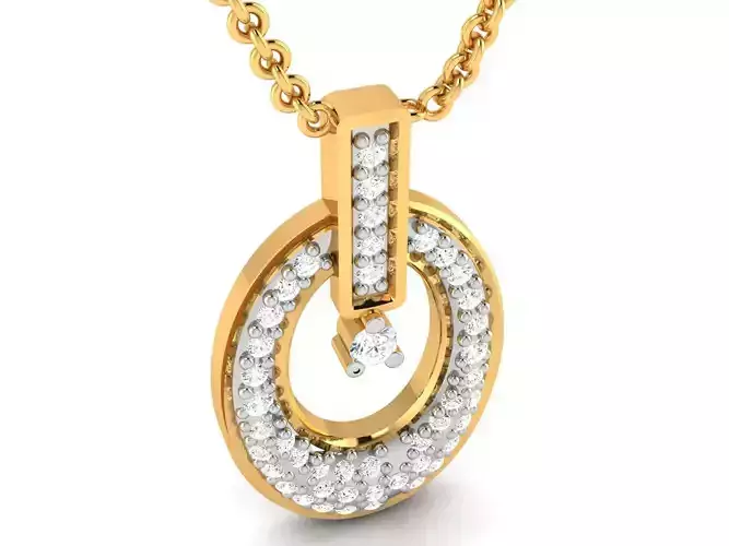 Women Pendant earrings 3dm render detail