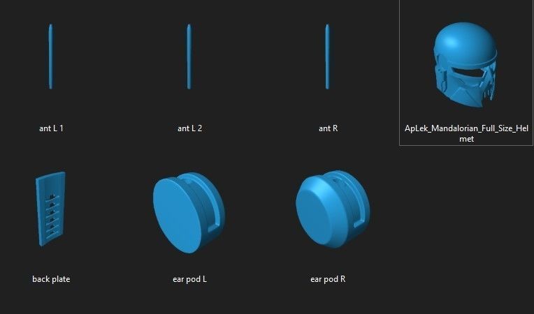 ApLek Mandalorian full size helmet and 6inch figure head 3D print model_1
