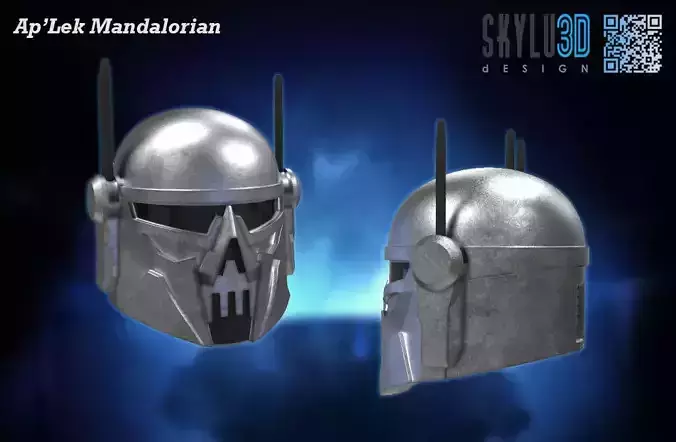 ApLek Mandalorian full size helmet and 6inch figure head