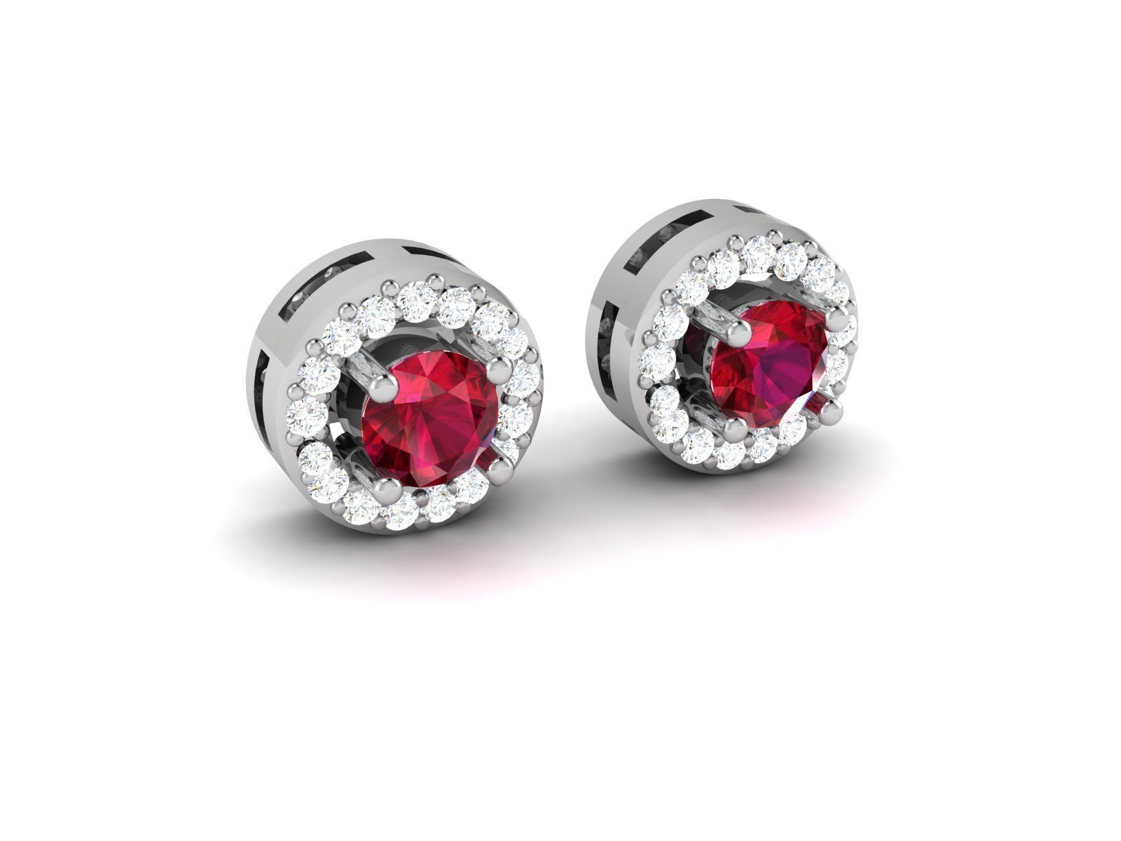 Women gem earrings 3dm render detail 3D print model_3