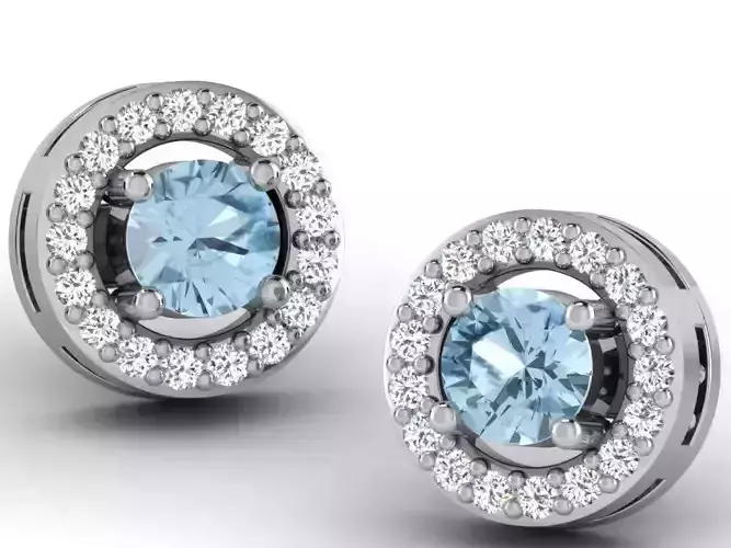 Women gem earrings 3dm render detail 3D print model