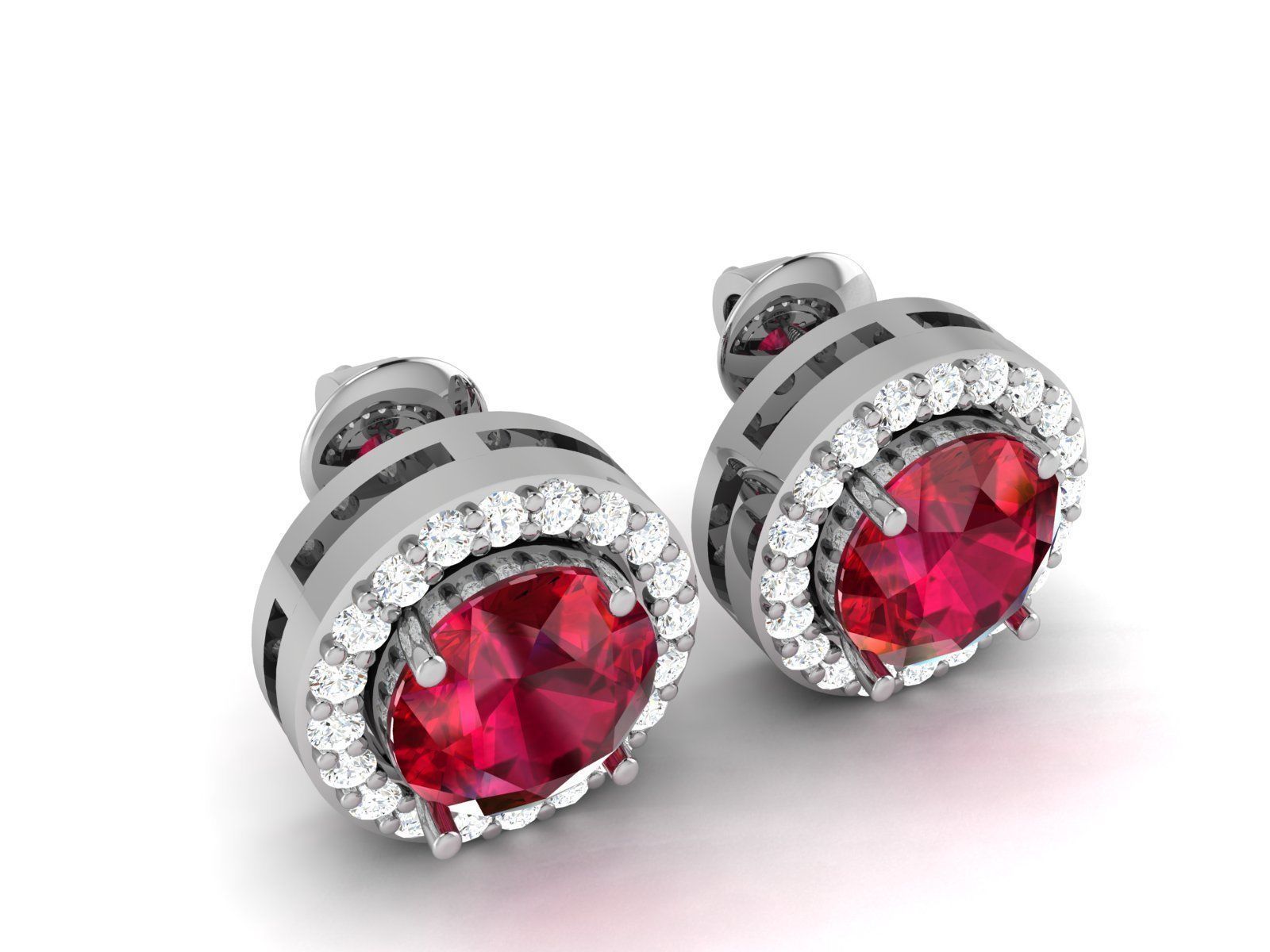 Women round earrings 3dm render detail 3D print model_2