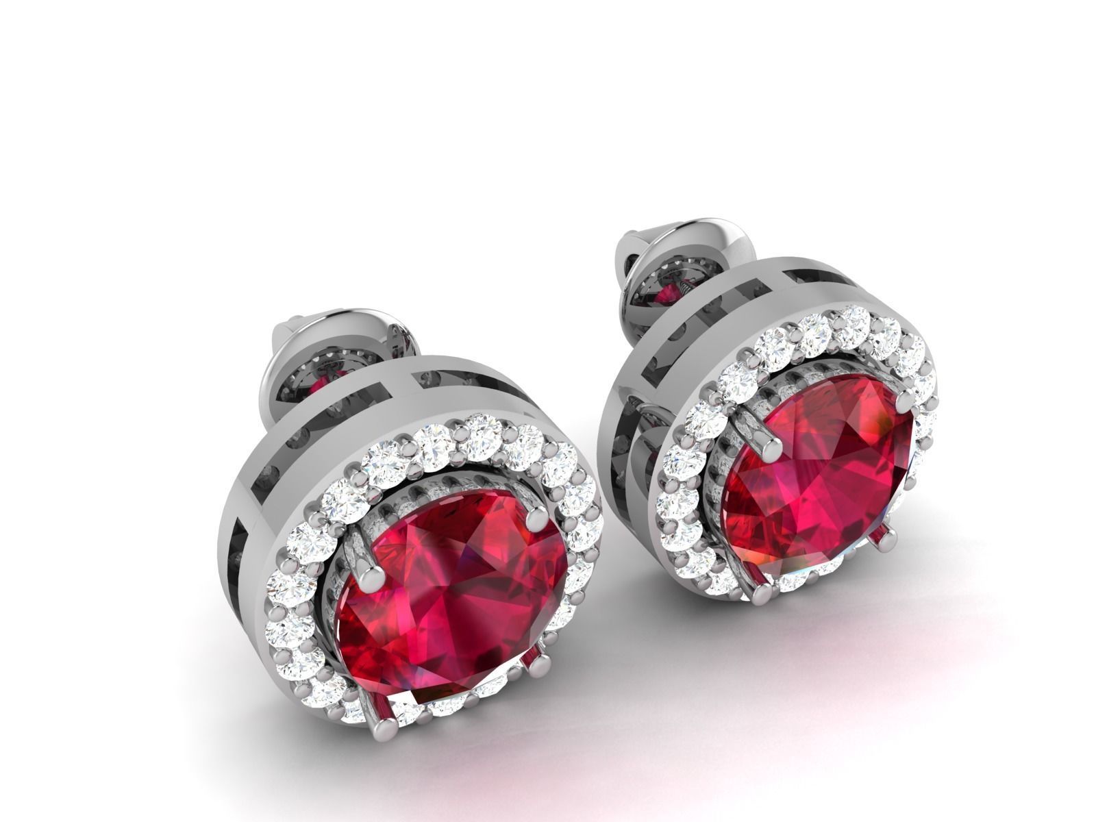 Women round earrings 3dm render detail 3D print model_3