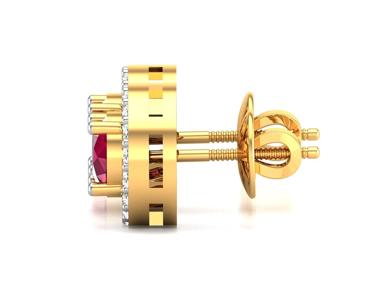 Women gem earrings 3dm render detail 3D print model_6