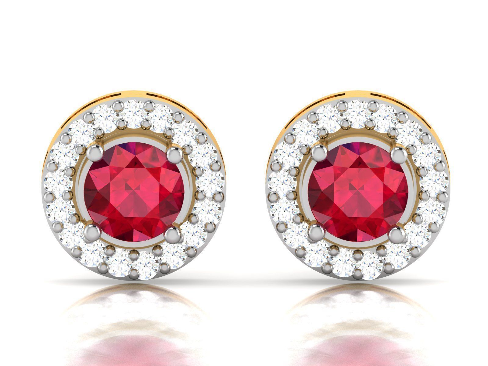 Women gem earrings 3dm render detail 3D print model_3