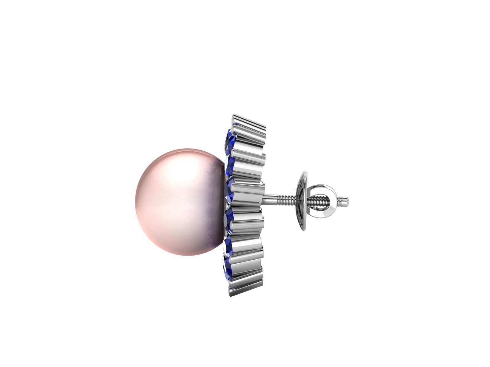 Women pearl earrings 3dm render detail 3D print model_7