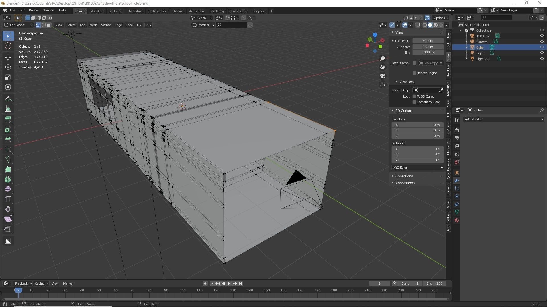 Schools Hole Low-poly 3D model_6