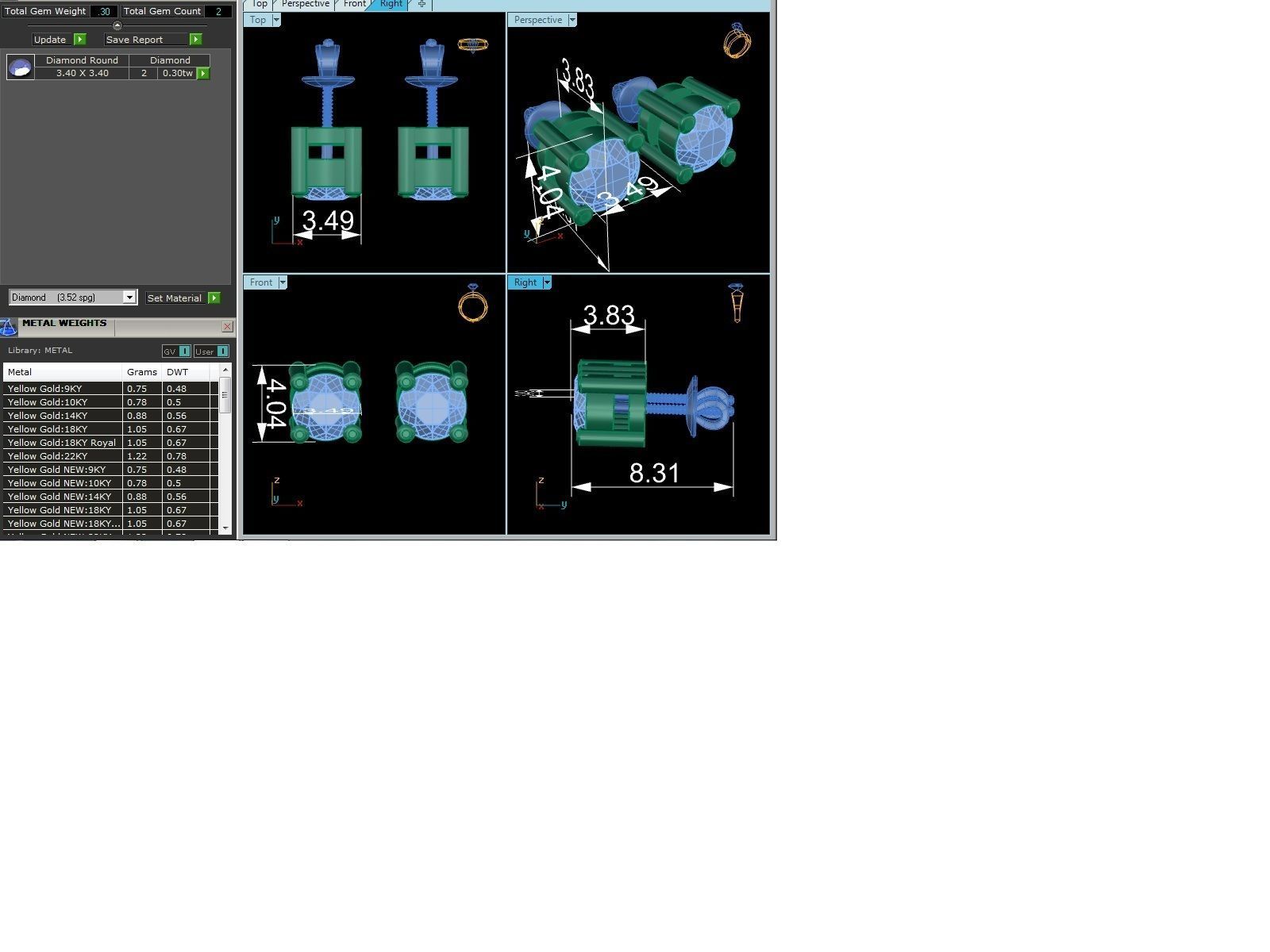 Women solitaire earrings 3dm render detail 3D print model_3