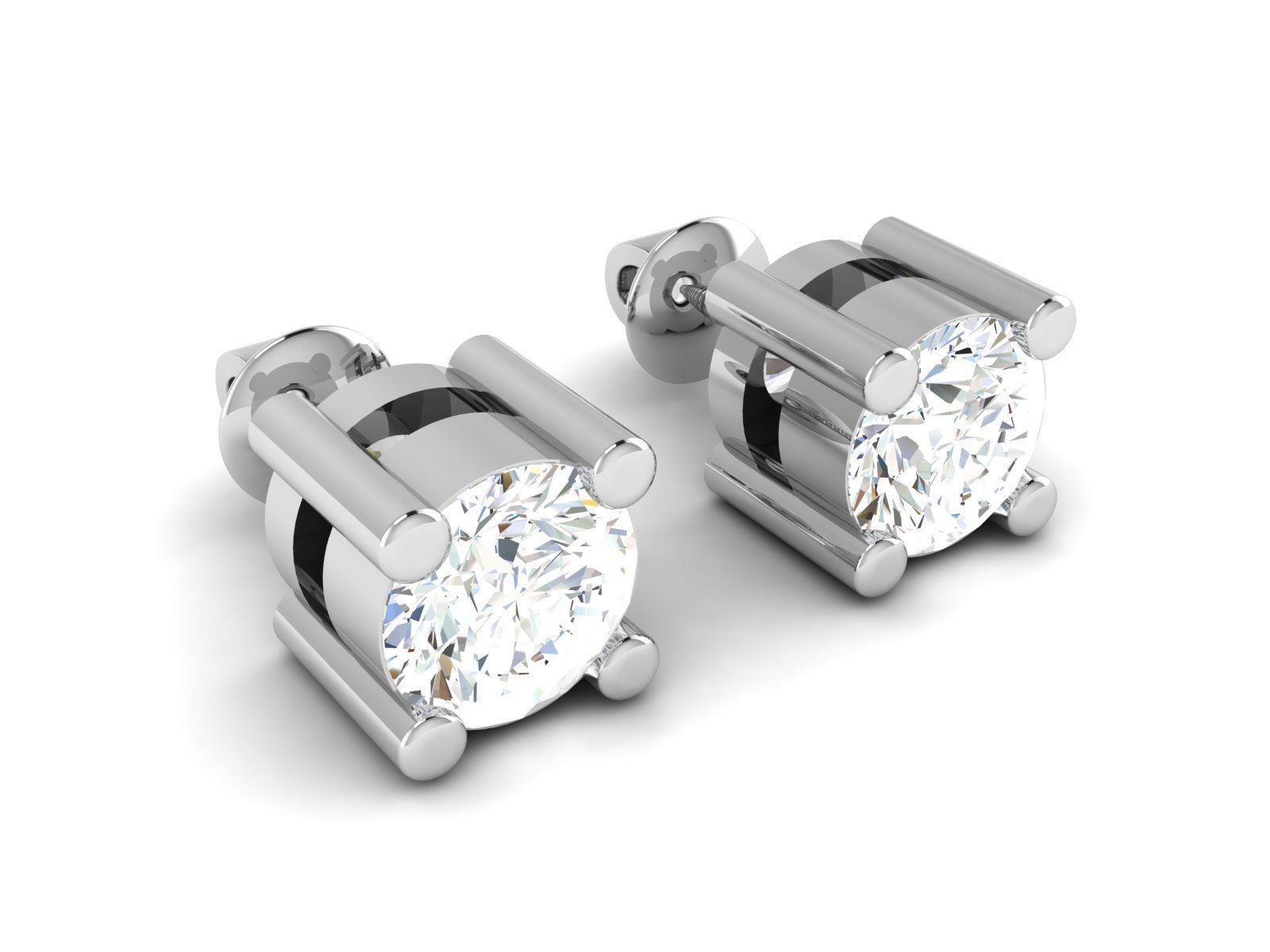 Women solitaire earrings 3dm render detail 3D print model_4