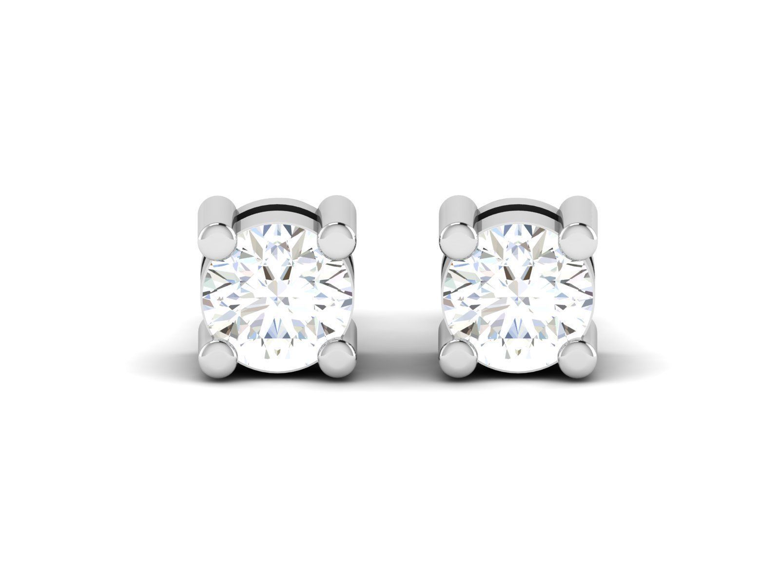 Women solitaire earrings 3dm render detail 3D print model_6