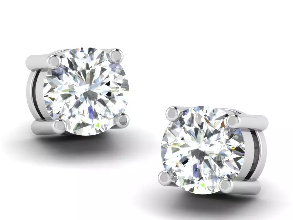 Women solitaire earrings 3dm render detail 3D print model_0