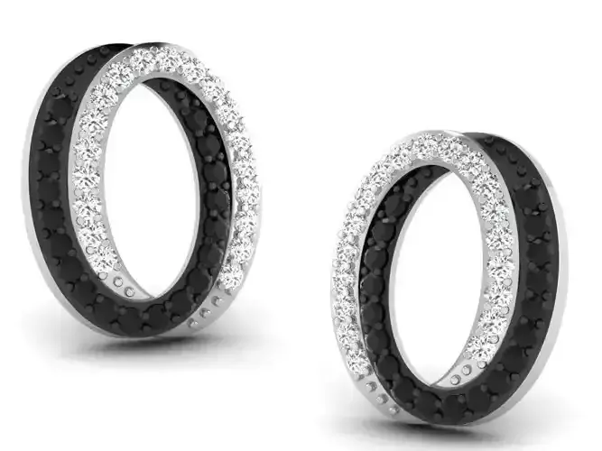 Women round earrings 3dm render detail