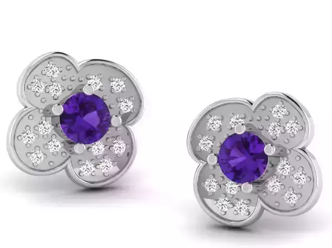 Women flower earrings 3dm render detail 3D print model