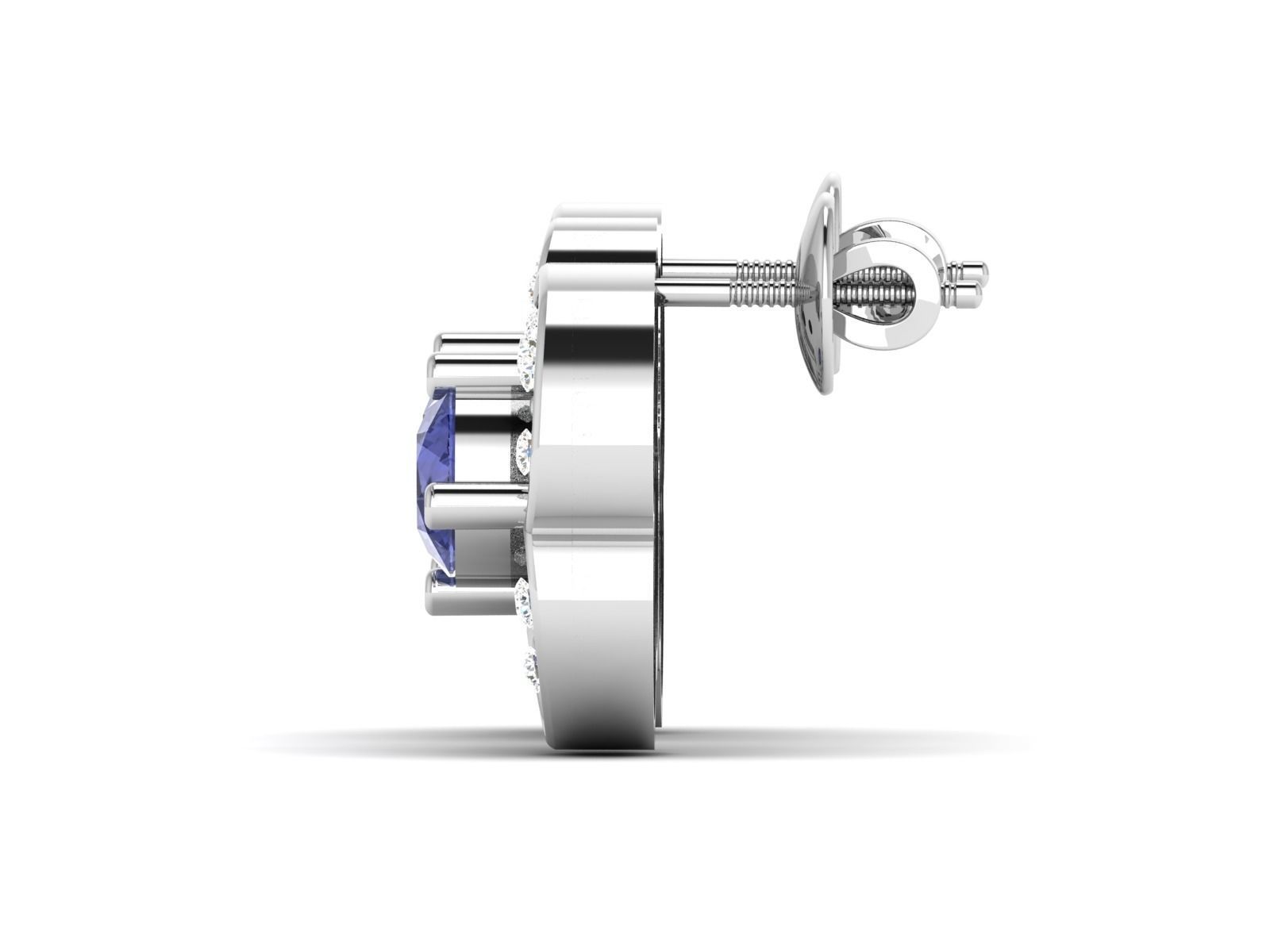 Women flower earrings 3dm render detail 3D print model_7