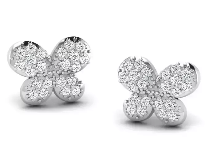 Women butterfly earrings 3dm render detail 3D print model