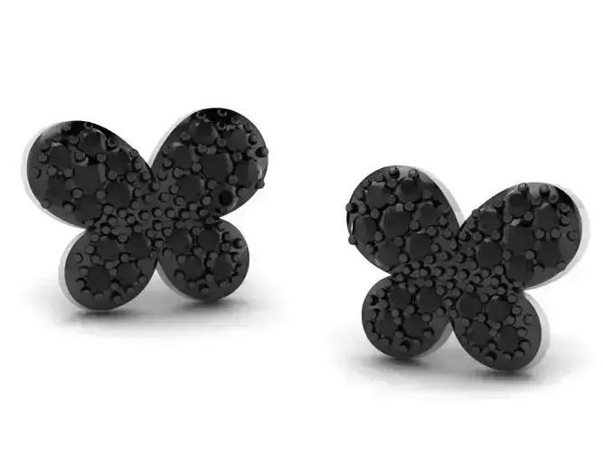 Women butterfly earrings 3dm render detail 3D print model