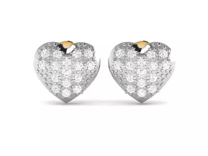 Women heart earrings 3dm render detail