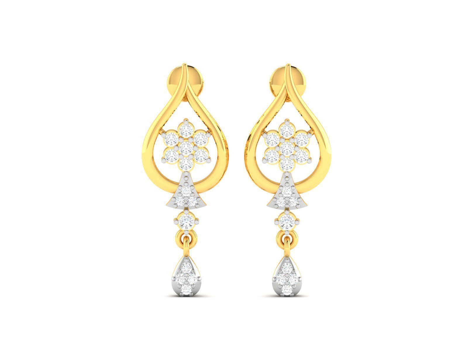 Women earrings 3dm render detail 3D print model_4