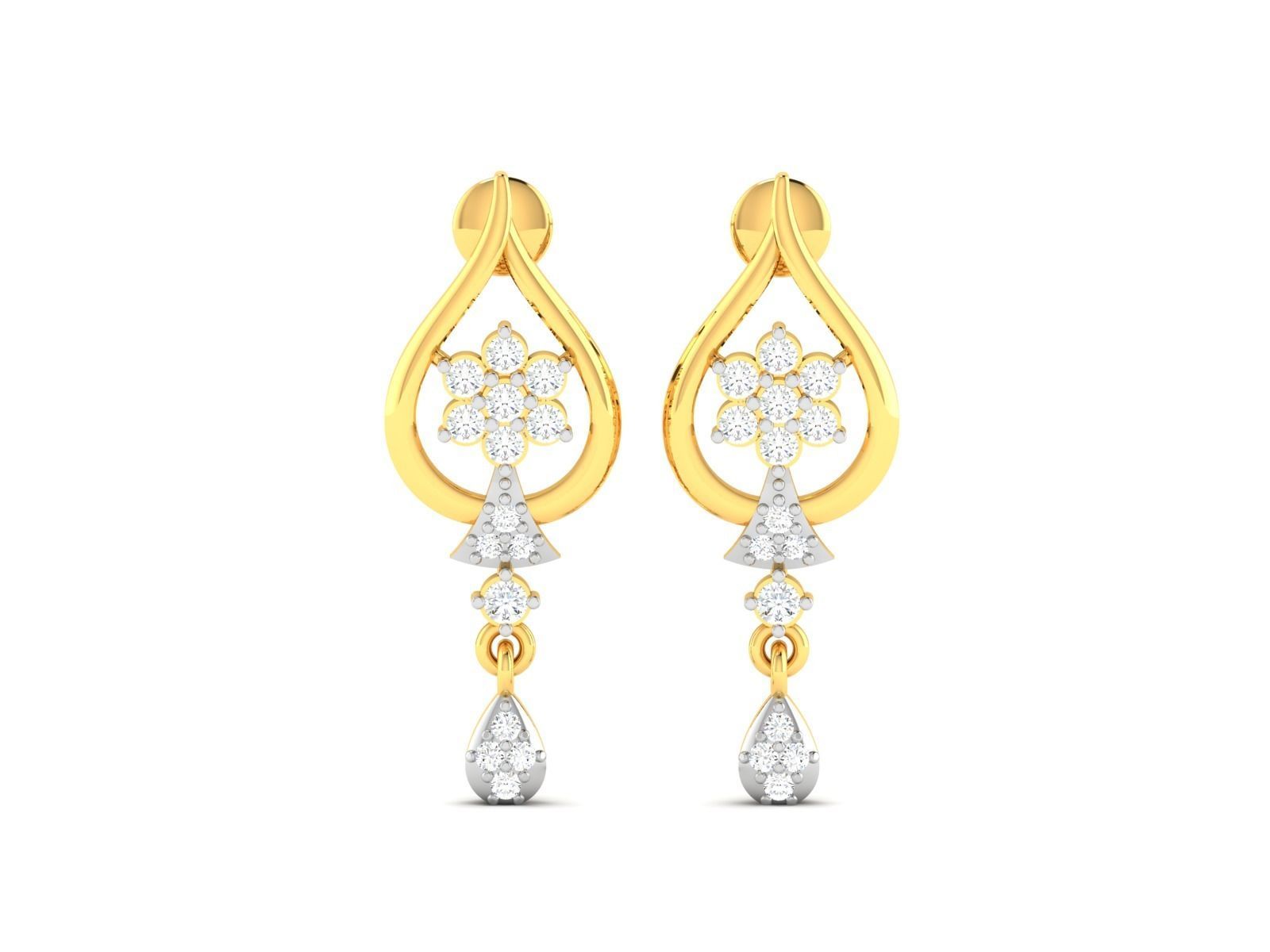 Women earrings 3dm render detail 3D print model_5