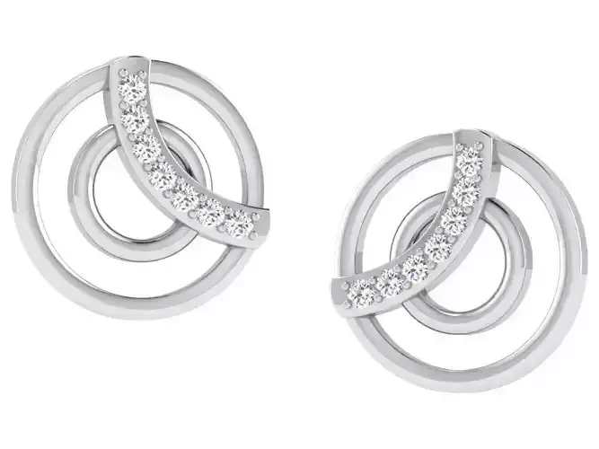 Women round earrings 3dm render detail