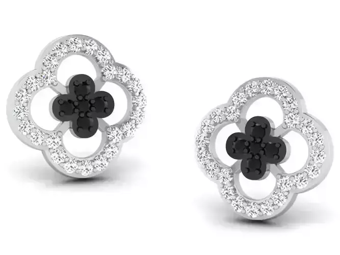 Women round earrings 3dm render detail