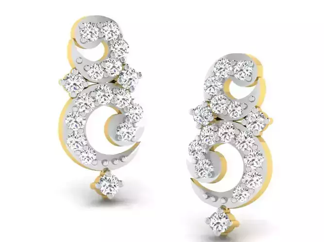Women earrings 3dm render detail 3D print model