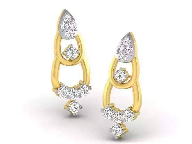 Women earrings 3dm render detail 3D print model