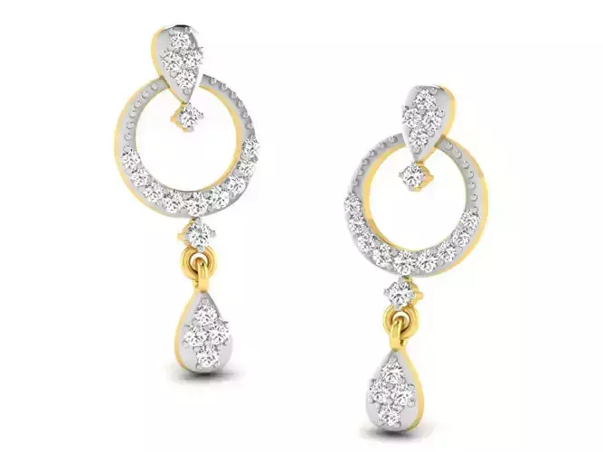 Women round earrings 3dm render detail